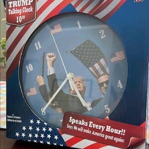 Trump Talking 10” Wall Clock, NIB
